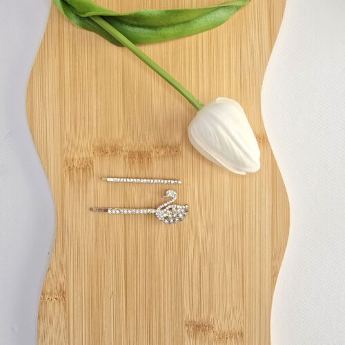 گیره مو نگینی جفتی مدل سوان