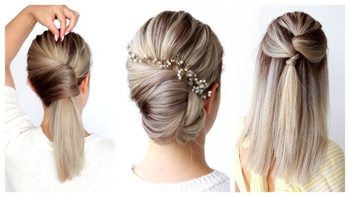 شینیون موی کوتاه و کم پشت در منزل