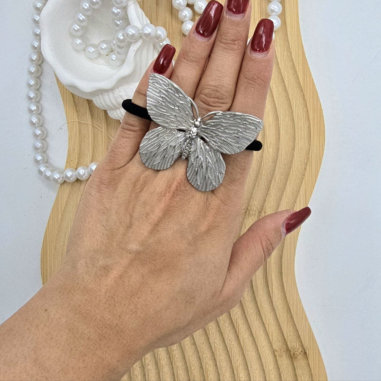 photo1748935811 کش مو سامورایی نقره ای( مدل پروانه ) - Image 1