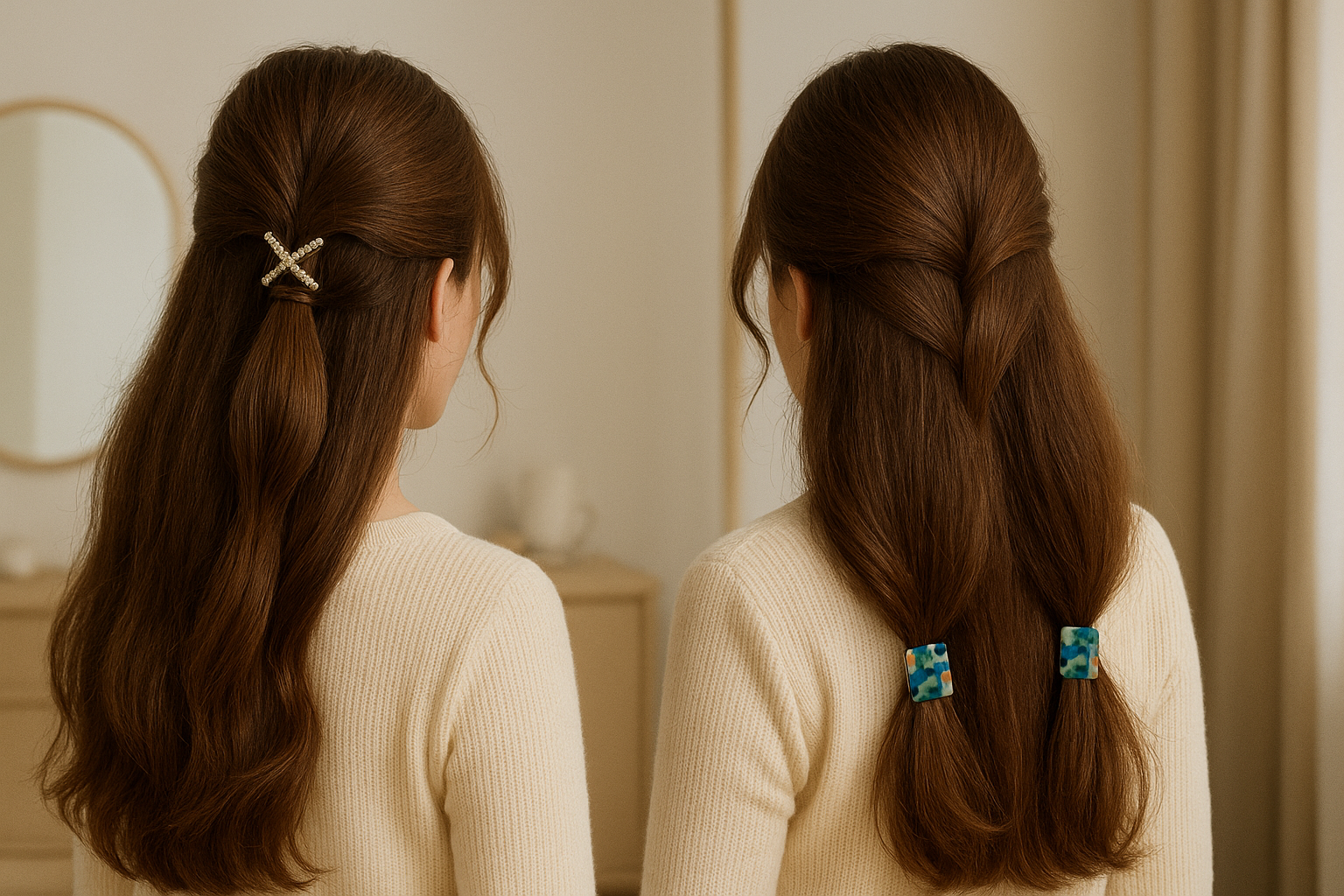 چگونه موهای بلند را با کلیپس ببندیم؟ مدل جمع و ساده با کلیپس